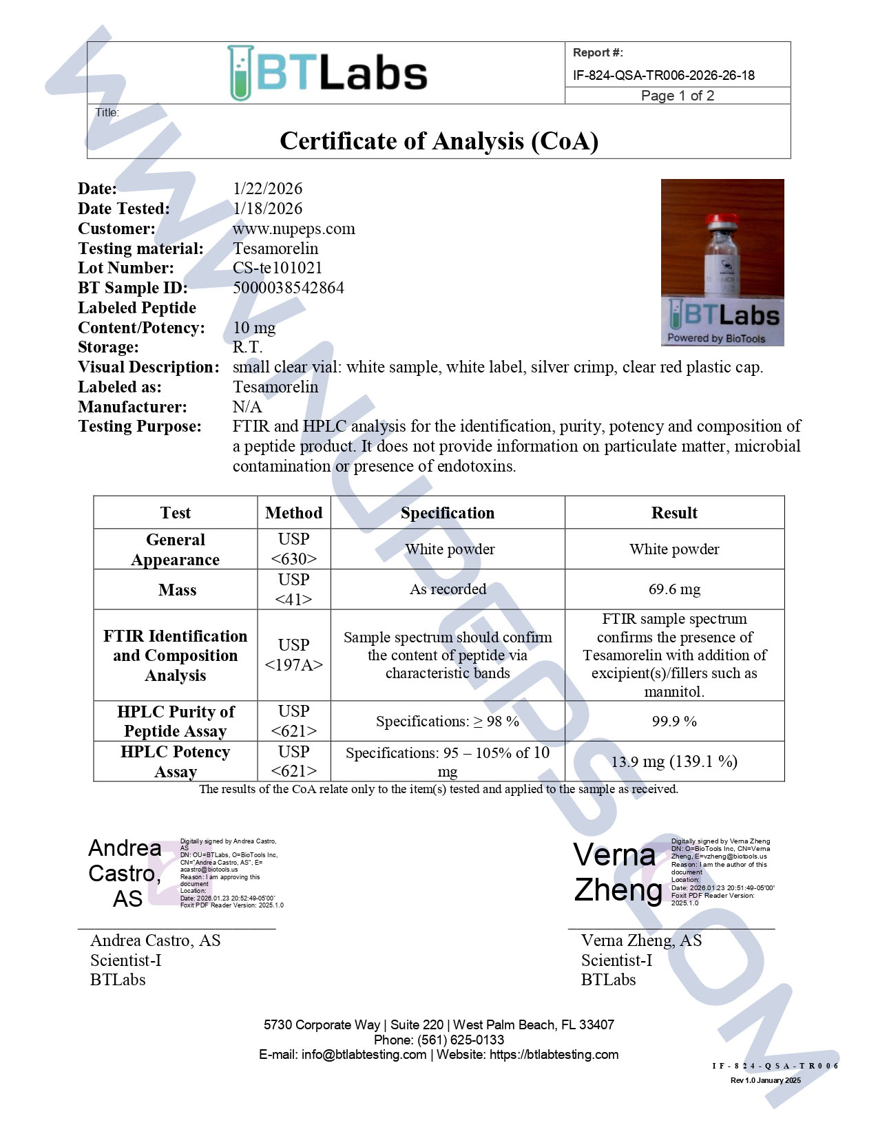 TESAMORELIN — 10MG