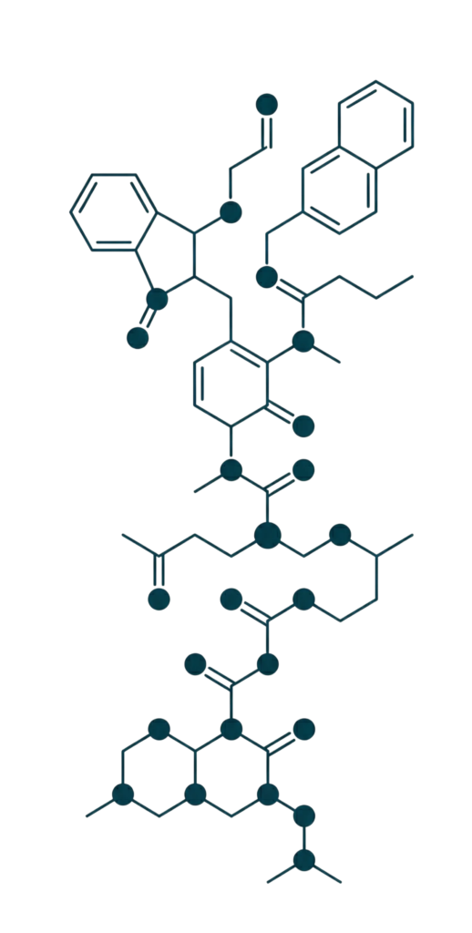 Abstract chemical molecule structure illustration